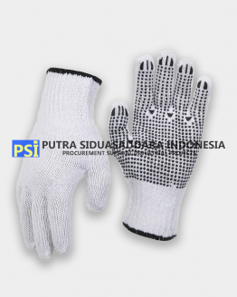 Krisbow Glove Cotton PVC Dots White